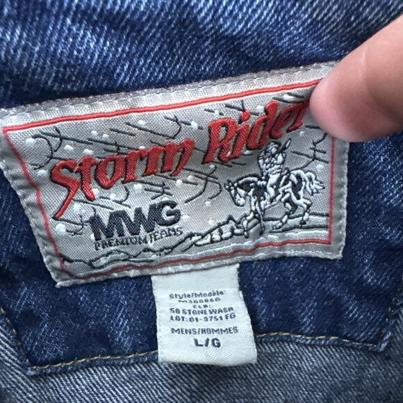 Vintage MWG Storm Rider Jean Denim Jacket Men L Trucker - Picture 5 of 8